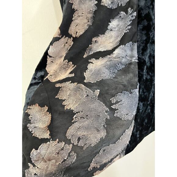 Burnout Crushed Velvet Mixed Media Whimsygoth Witchy Fairygoth Tunic Top L Boho - Picture 8 of 14